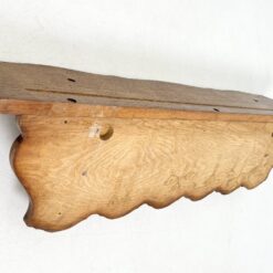 Ąžuolinė sieninė kabykla su šešiais žalvario kabliukais 18,5x100x26,5 cm