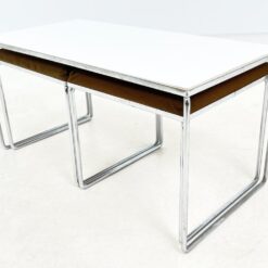 Vintažinių staliuko ir dviejų pufų 3 vnt. komplektas 35,5x71x35 cm