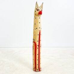 Medinė sėdinčio katino statula 13x13x98 cm