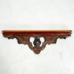 Pakabinama sieninė drožinėta raudonmedžio konsolė 13×117,5×38,5 cm