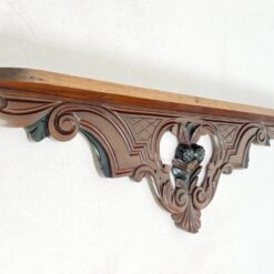 Pakabinama sieninė drožinėta raudonmedžio konsolė 13×117,5×38,5 cm