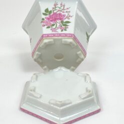 Keramikinis rytietiškas šešiakampis vazonėlis su lėkštute