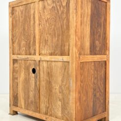 Mango medžio keturių stalčių TV komoda įvažiuojamomis durelėmis 60x104x136 cm