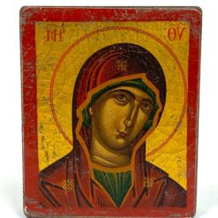 Medinė rankų darbo senovinės ikonos reprodukcija 2×9,5×11,5 cm