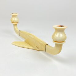 Art Deco dviejų šakų žvakidė iš kaulo 4,5x31x10,5 cm