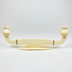 Art Deco dviejų šakų žvakidė iš kaulo 4,5x31x11 cm