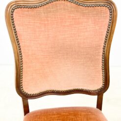 Riešutmedžio kėdės su rausvos spalvos gobelenu 6 vnt. kompl. 55x48x99 cm, 49 cm