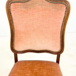 Riešutmedžio kėdės su rausvos spalvos gobelenu 6 vnt. kompl. 55x48x99 cm, 49 cm