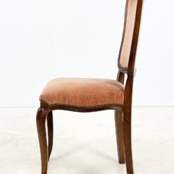 Riešutmedžio kėdės su rausvos spalvos gobelenu 6 vnt. kompl. 55x48x99 cm, 49 cm