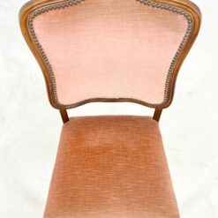 Riešutmedžio kėdės su rausvos spalvos gobelenu 6 vnt. kompl. 55x48x99 cm, 49 cm