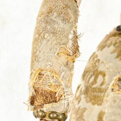 Provanso stiliaus medinis krėslas su augalų motyvų gobelenu 60x60x88 cm, 45 cm