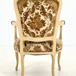 Provanso stiliaus medinis krėslas su augalų motyvų gobelenu 60x60x88 cm, 45 cm