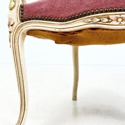 Provanso stiliaus medinis krėslas su augalų motyvų gobelenu 61x58x87 cm, 46 cm