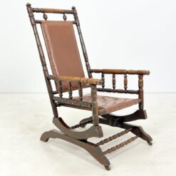 Ąžuolinis supamas krėslas su oda 70x56x103 cm, 36 cm