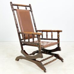 Ąžuolinis supamas krėslas su oda 70x56x103 cm, 36 cm