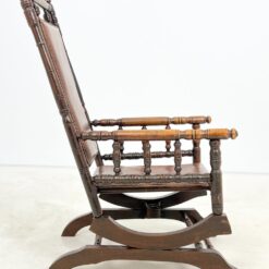 Ąžuolinis supamas krėslas su oda 70x56x103 cm, 36 cm