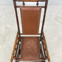 Ąžuolinis supamas krėslas su oda 70x56x103 cm, 36 cm