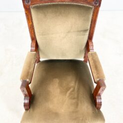 Drožinėtas raudonmedžio krėslas su veliūru 70x61x99 cm, 42 cm