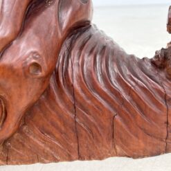 Rytietiška medinė žvejo su tinklu statula 30x34x102 cm