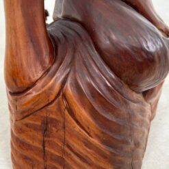 Rytietiška medinė žvejo su tinklu statula 30x34x102 cm