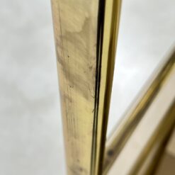 Pastatoma aukso spalvos metalinio rėmo lentyna su stiklu 42,5×76,5×178 cm