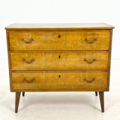 Mid Century riešutmedžio trijų stalčių komoda 42x83x71,5 cm