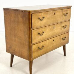 Mid Century riešutmedžio trijų stalčių komoda 42x83x71,5 cm