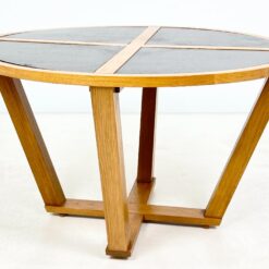 Modernus apvalus ąžuolinis valgomojo stalas 131x131x79,5 cm