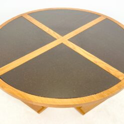 Modernus apvalus ąžuolinis valgomojo stalas 131x131x79,5 cm