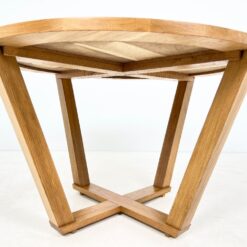 Modernus apvalus ąžuolinis valgomojo stalas 131x131x79,5 cm