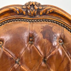 360° sukamas riešutmedžio rėmo krėslas su oda 69x58x104 cm, 47 cm