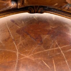 360° sukamas riešutmedžio rėmo krėslas su oda 69x58x104 cm, 47 cm