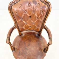 360° sukamas riešutmedžio rėmo krėslas su oda 69x58x104 cm, 47 cm