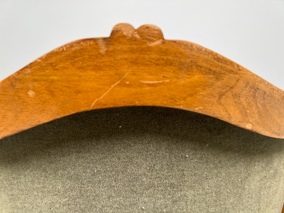 DR0224-valgomojo-kreslai-15 Riešutmedžio krėslas su gėlių raštų gobelenu 64x62x88 cm, 44 cm