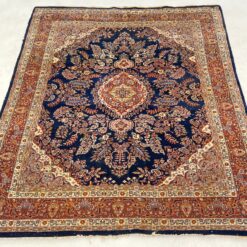 Mėlynai šviesių atspalvių persiškas rankų darbo kilimas iš vilnos 195x248x1 cm