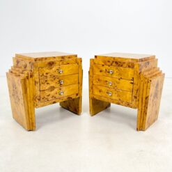 Art deco stiliaus riešutmedžio spintelės 2 vnt. Komplektas 42x62x62 cm