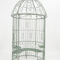 Metalinė sodo pavėsinė su integruotais staliukais ir suoliuku 166x166x330 cm