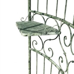 Metalinė sodo pavėsinė su integruotais staliukais ir suoliuku 166x166x330 cm