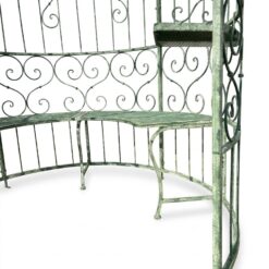 Metalinė sodo pavėsinė su integruotais staliukais ir suoliuku 166x166x330 cm