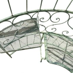 Metalinė sodo pavėsinė su integruotais staliukais ir suoliuku 166x166x330 cm