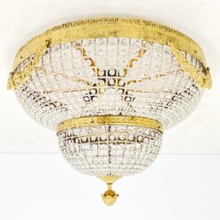 Pakabinamas žalvarinis šviestuvas su stiklo karoliukais 84x84x56 cm