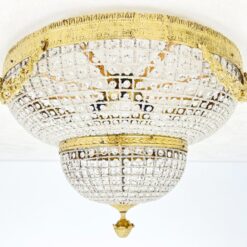 Pakabinamas žalvarinis šviestuvas su stiklo karoliukais 84x84x56 cm