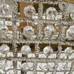 Pakabinamas žalvarinis šviestuvas su stiklo karoliukais 84x84x56 cm