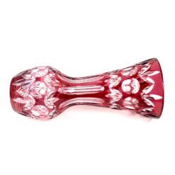 Vintažinė, raudono krištolo vaza 11x11x25,5 cm