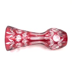 Vintažinė, raudono krištolo vaza 11x11x25,5 cm