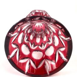 Vintažinė, raudono krištolo vaza 11x11x25,5 cm