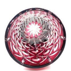 “Jarron. Cristal Tallado” raudono krištolo vaza 12,7×12,7×25,5 cm