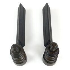 Žalvariniai židinio malkų laikikliai 2 vnt. Komplektas 8,5x41x20 cm