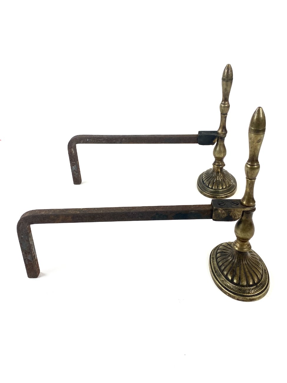 HK1101-irankiu-komplektai-stovai-1 Žalvariniai židinio malkų laikikliai 2 vnt. Komplektas 12,5x35x24,5 cm