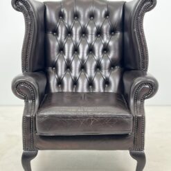 Klasikinio stiliaus odinis juodos spalvos fotelis 92x89x107 cm, 45 cm